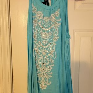 INC teal top, like new
